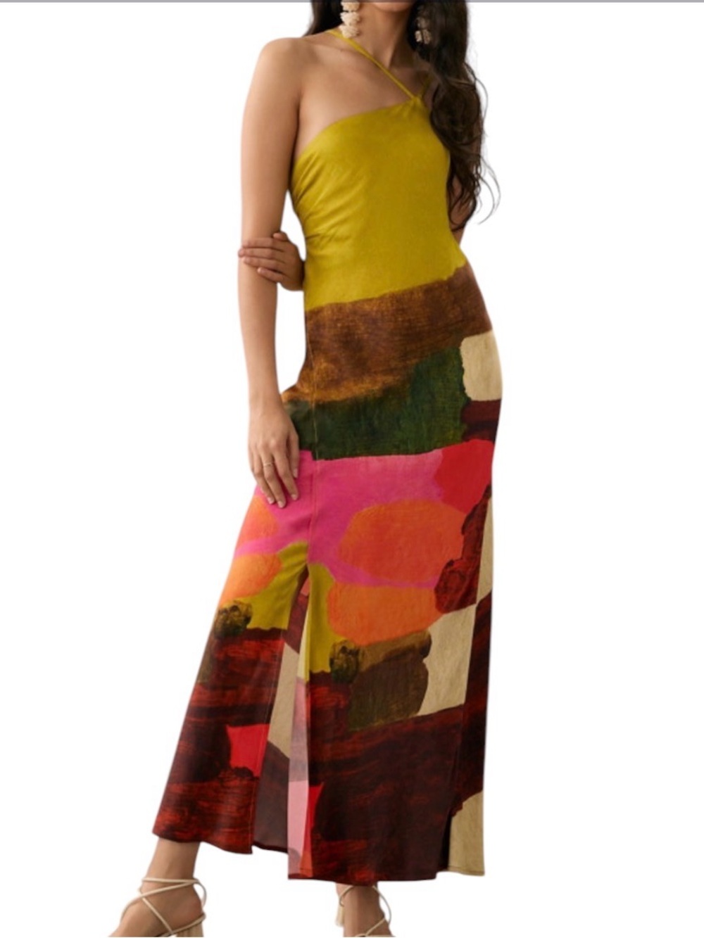 Bl-nk Brushstroke Slip Dress Size Medium
